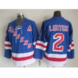 nhl jerseys new york rangers #2 leetch blue[2014 new stadium][patch A]