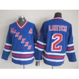 nhl jerseys new york rangers #2 leetch blue[New vintage retro]