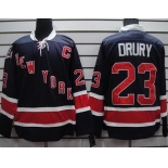 nhl jerseys new york rangers #23 drury dk blue[85th]