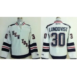 nhl jerseys new york rangers #30 lundovist white[2014 new stadium]