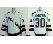 nhl jerseys new york rangers #30 lundovist white[2014 new stadium]