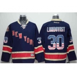 nhl jerseys new york rangers #30 lundqvist blue[national flag version]