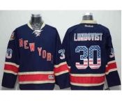 nhl jerseys new york rangers #30 lundqvist blue[national flag version]