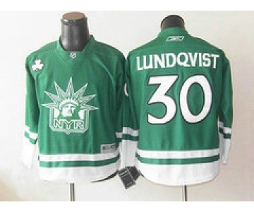 nhl jerseys new york rangers #30 lundqvist green