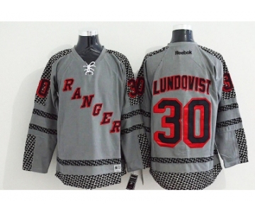 nhl jerseys new york rangers #30 lundqvist grey[charcoal cross check]