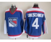 nhl jerseys new york rangers #4 ron greschner blue[throwback ccm]