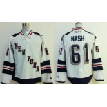 nhl jerseys new york rangers #61 nash white[2014 new stadium]