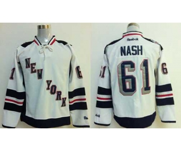 nhl jerseys new york rangers #61 nash white[2014 new stadium]