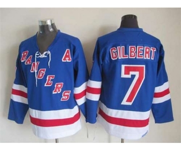 nhl jerseys new york rangers #7 gilbert blue[2014 new stadium][patch A]