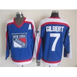 nhl jerseys new york rangers #7 rod gilbert blue [throwback ccm]