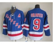 nhl jerseys new york rangers #9 graves blue[patch A]