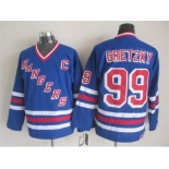 nhl jerseys new york rangers #99 Wayne Gretzky blue [New vintage retro]