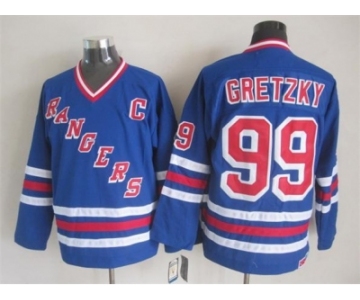 nhl jerseys new york rangers #99 Wayne Gretzky blue [New vintage retro]