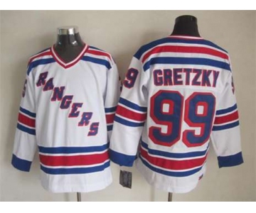 nhl jerseys new york rangers #99 gretzky white[m&n]