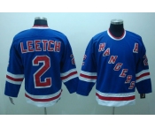 nhl new york rangers #2 Leetch blue ccm