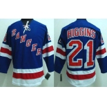 nhl new york rangers #21 higgins blue