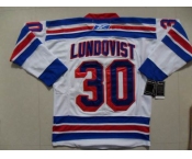 nhl new york rangers #30 lundoqvust white