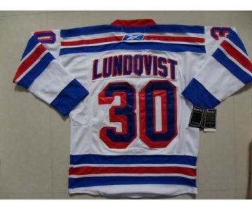 nhl new york rangers #30 lundoqvust white