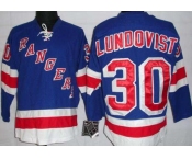 nhl new york rangers #30 lundqvist blue