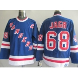 nhl new york rangers #68 jagr blue