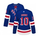 Women Adidas New York Rangers #10 Ron Duguay Authentic Royal Blue Home NHL Jersey