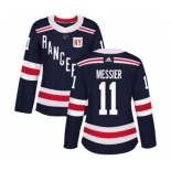 Women Adidas New York Rangers #11 Mark Messier Authentic Navy Blue 2018 Winter Classic NHL Jersey