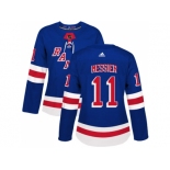 Women Adidas New York Rangers #11 Mark Messier Royal Blue Home Authentic Stitched NHL Jerse