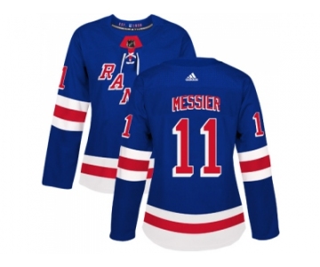 Women Adidas New York Rangers #11 Mark Messier Royal Blue Home Authentic Stitched NHL Jerse