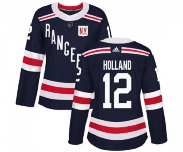 Women Adidas New York Rangers #12 Peter Holland Authentic Navy Blue 2018 Winter Classic NHL Jersey