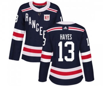 Women Adidas New York Rangers #13 Kevin Hayes Authentic Navy Blue 2018 Winter Classic NHL Jersey