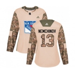 Women Adidas New York Rangers #13 Sergei Nemchinov Authentic Camo Veterans Day Practice NHL Jersey