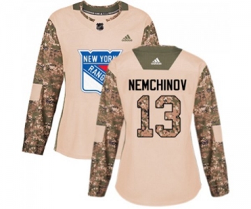 Women Adidas New York Rangers #13 Sergei Nemchinov Authentic Camo Veterans Day Practice NHL Jersey