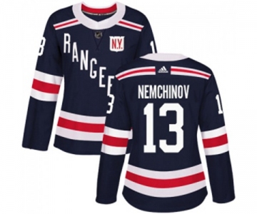 Women Adidas New York Rangers #13 Sergei Nemchinov Authentic Navy Blue 2018 Winter Classic NHL Jersey