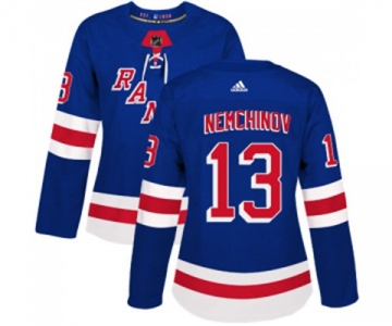 Women Adidas New York Rangers #13 Sergei Nemchinov Premier Royal Blue Home NHL Jersey