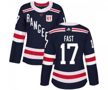 Women Adidas New York Rangers #17 Jesper Fast Authentic Navy Blue 2018 Winter Classic NHL Jersey