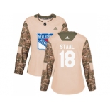 Women Adidas New York Rangers #18 Marc Staal Camo Authentic 2017 Veterans Day Stitched NHL Jersey