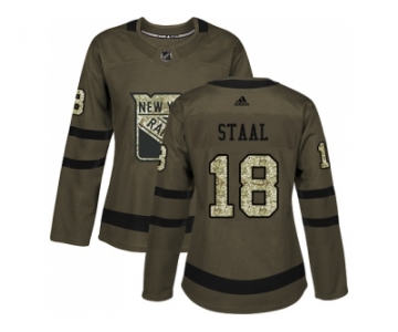 Women Adidas New York Rangers #18 Marc Staal Green Salute to Service Stitched NHL Jersey