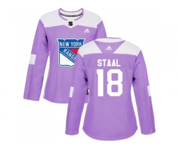 Women Adidas New York Rangers #18 Marc Staal Purple Authentic Fights Cancer Stitched NHL Jersey