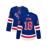 Women Adidas New York Rangers #18 Marc Staal Royal Blue Home Authentic Stitched NHL Jersey