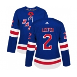 Women Adidas New York Rangers #2 Brian Leetch Authentic Royal Blue Home NHL Jersey