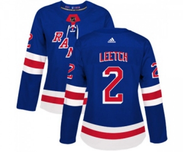 Women Adidas New York Rangers #2 Brian Leetch Authentic Royal Blue Home NHL Jersey