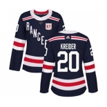 Women Adidas New York Rangers #20 Chris Kreider Authentic Navy Blue 2018 Winter Classic NHL Jersey