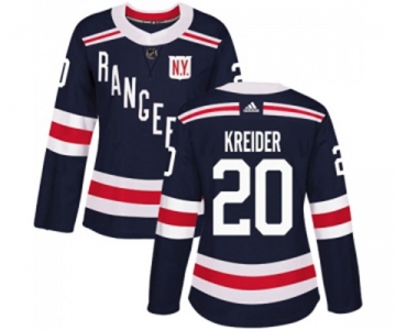 Women Adidas New York Rangers #20 Chris Kreider Authentic Navy Blue 2018 Winter Classic NHL Jersey