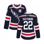 Women Adidas New York Rangers #22 Kevin Shattenkirk Authentic Navy Blue 2018 Winter Classic NHL Jersey