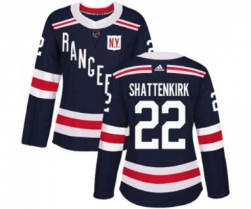 Women Adidas New York Rangers #22 Kevin Shattenkirk Authentic Navy Blue 2018 Winter Classic NHL Jersey