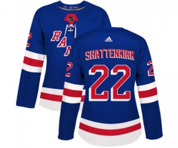 Women Adidas New York Rangers #22 Kevin Shattenkirk Authentic Royal Blue Home NHL Jersey