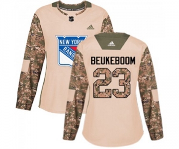 Women Adidas New York Rangers #23 Jeff Beukeboom Authentic Camo Veterans Day Practice NHL Jersey