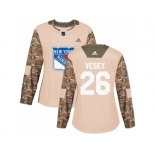 Women Adidas New York Rangers #26 Jimmy Vesey Camo Authentic 2017 Veterans Day Stitched NHL Jersey