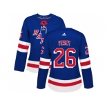 Women Adidas New York Rangers #26 Jimmy Vesey Royal Blue Home Authentic Stitched NHL Jersey