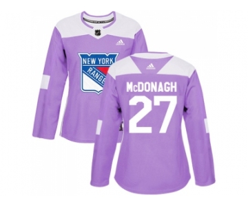 Women Adidas New York Rangers #27 Ryan McDonagh Purple Authentic Fights Cancer Stitched NHL Jersey